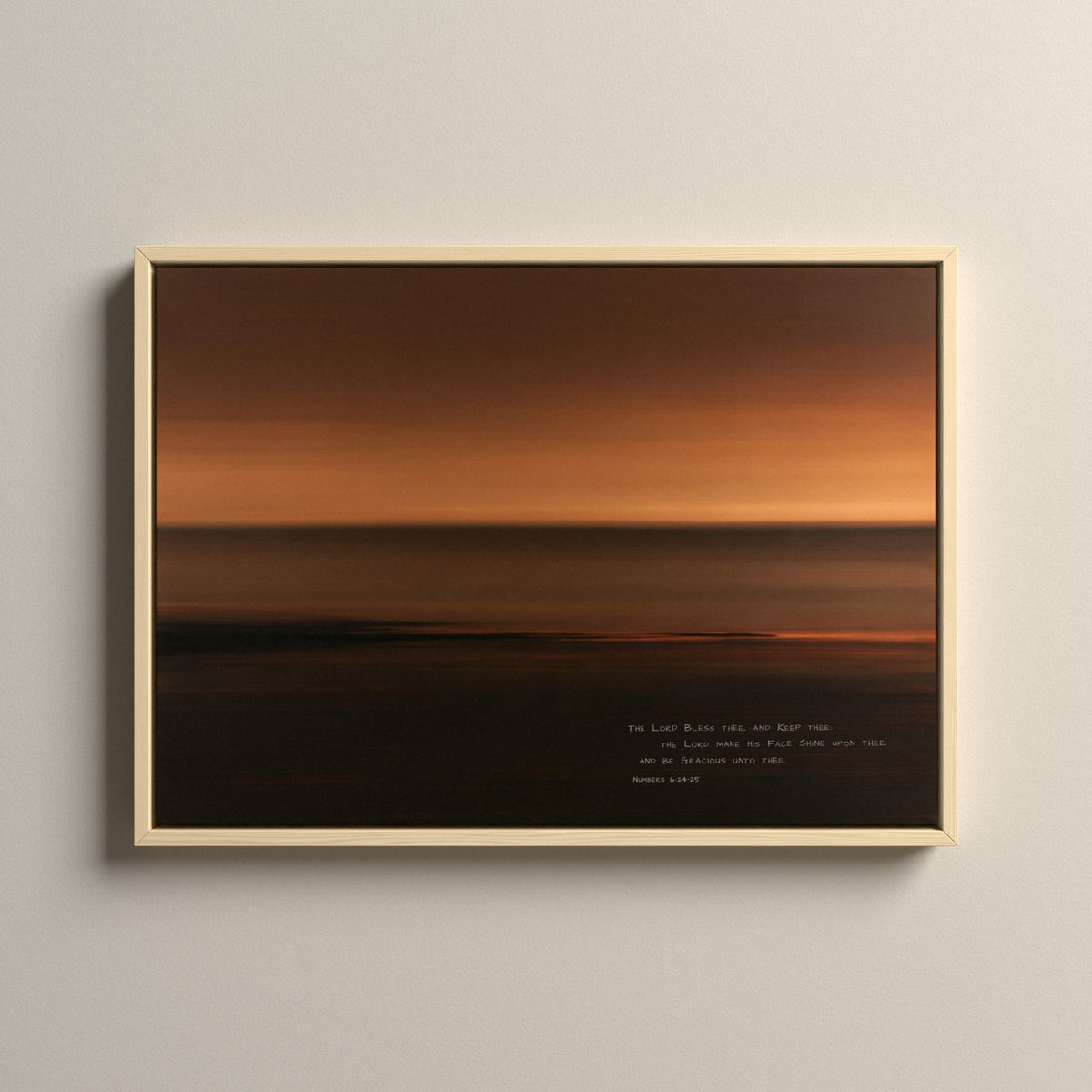 Amber, Numbers 6:24-25 scripture canvas art in a natural floating frame