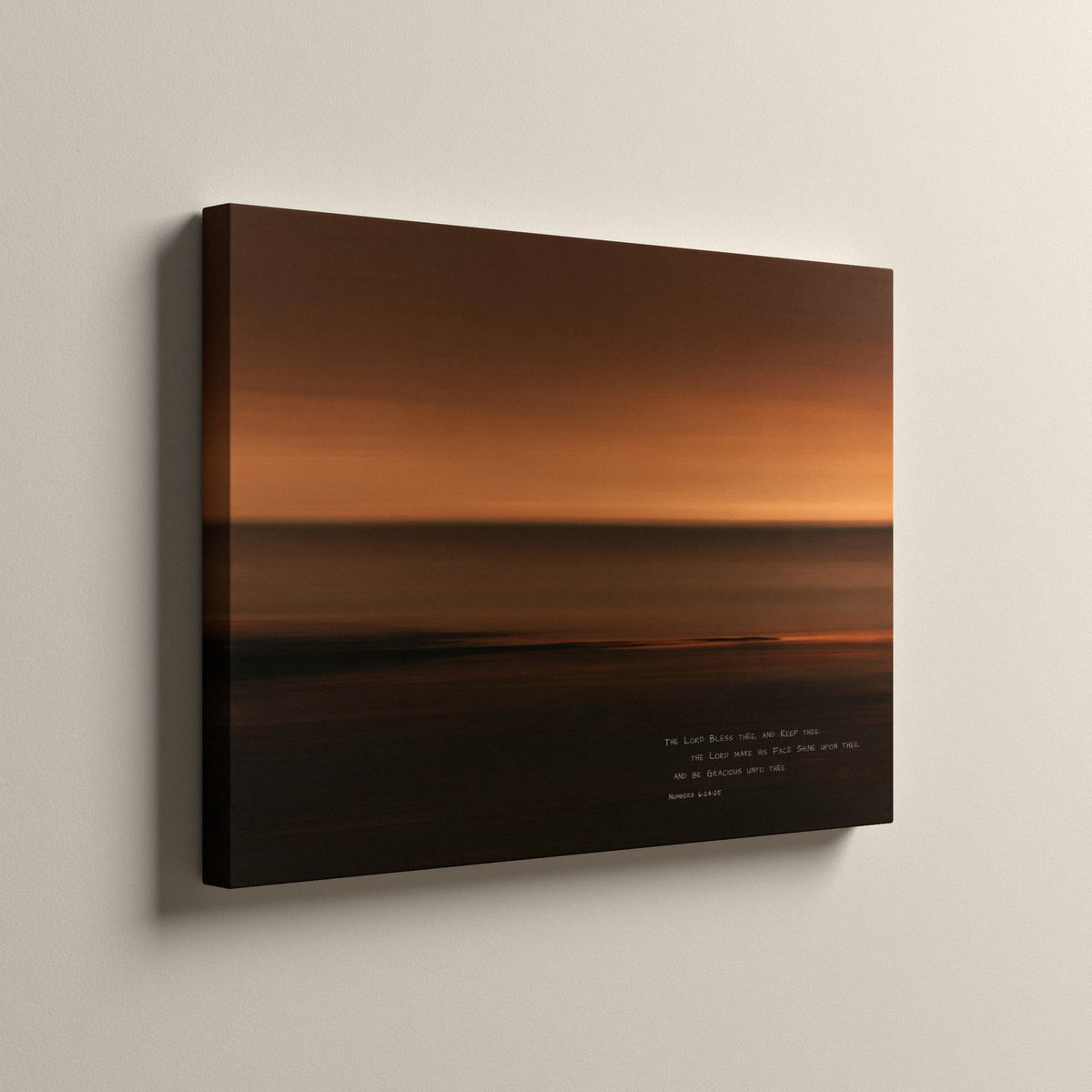 Amber, Numbers 6:24-25 scripture canvas art, unframed, side view