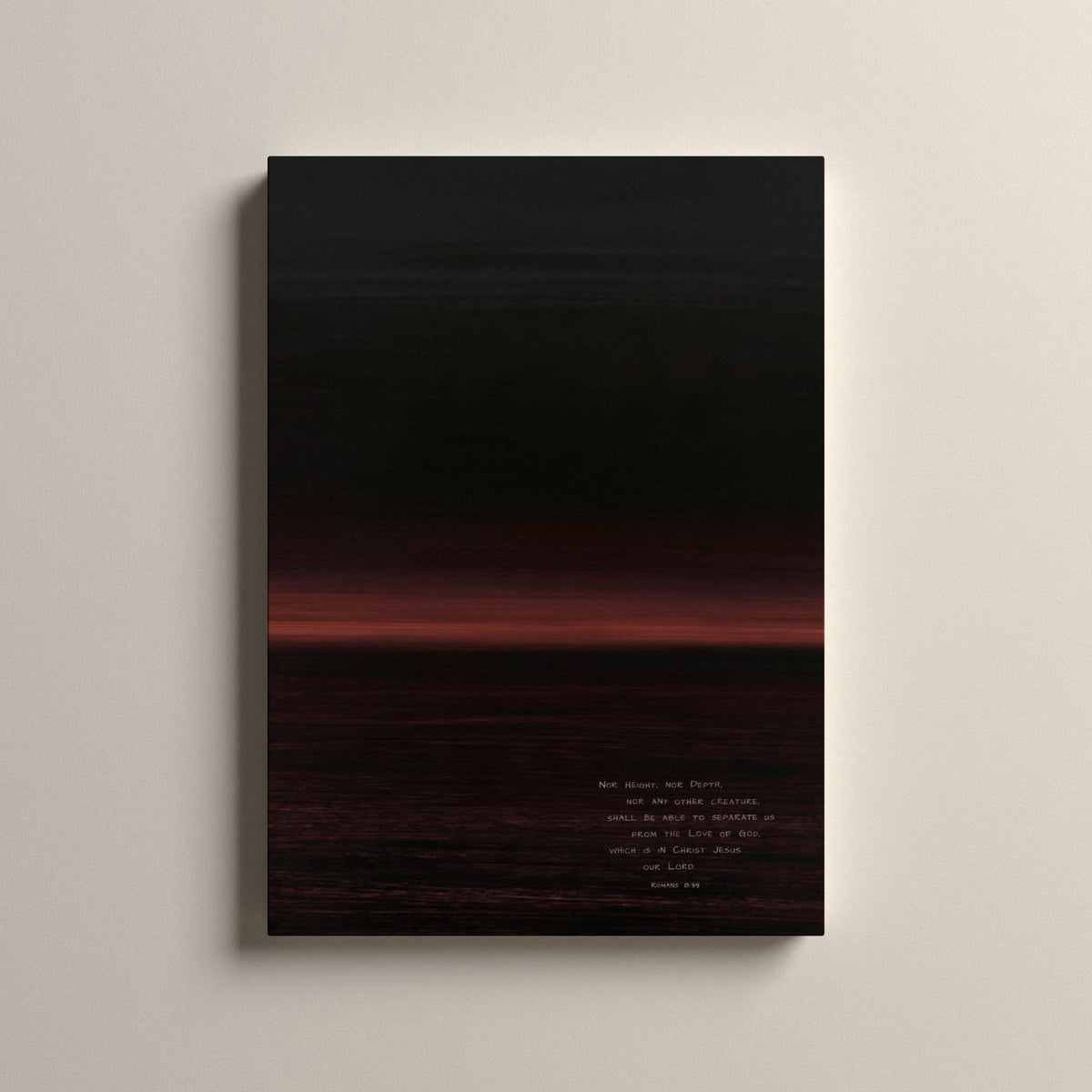 Claret, Romans 8:39 scripture canvas art, unframed
