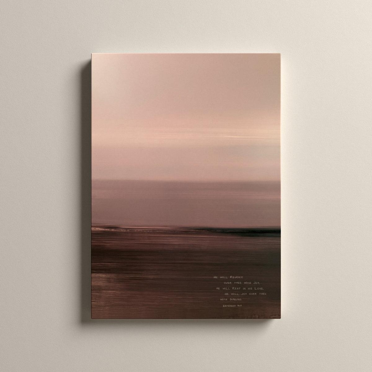 Rosewater, Zephaniah 3:17 scripture canvas art, unframed