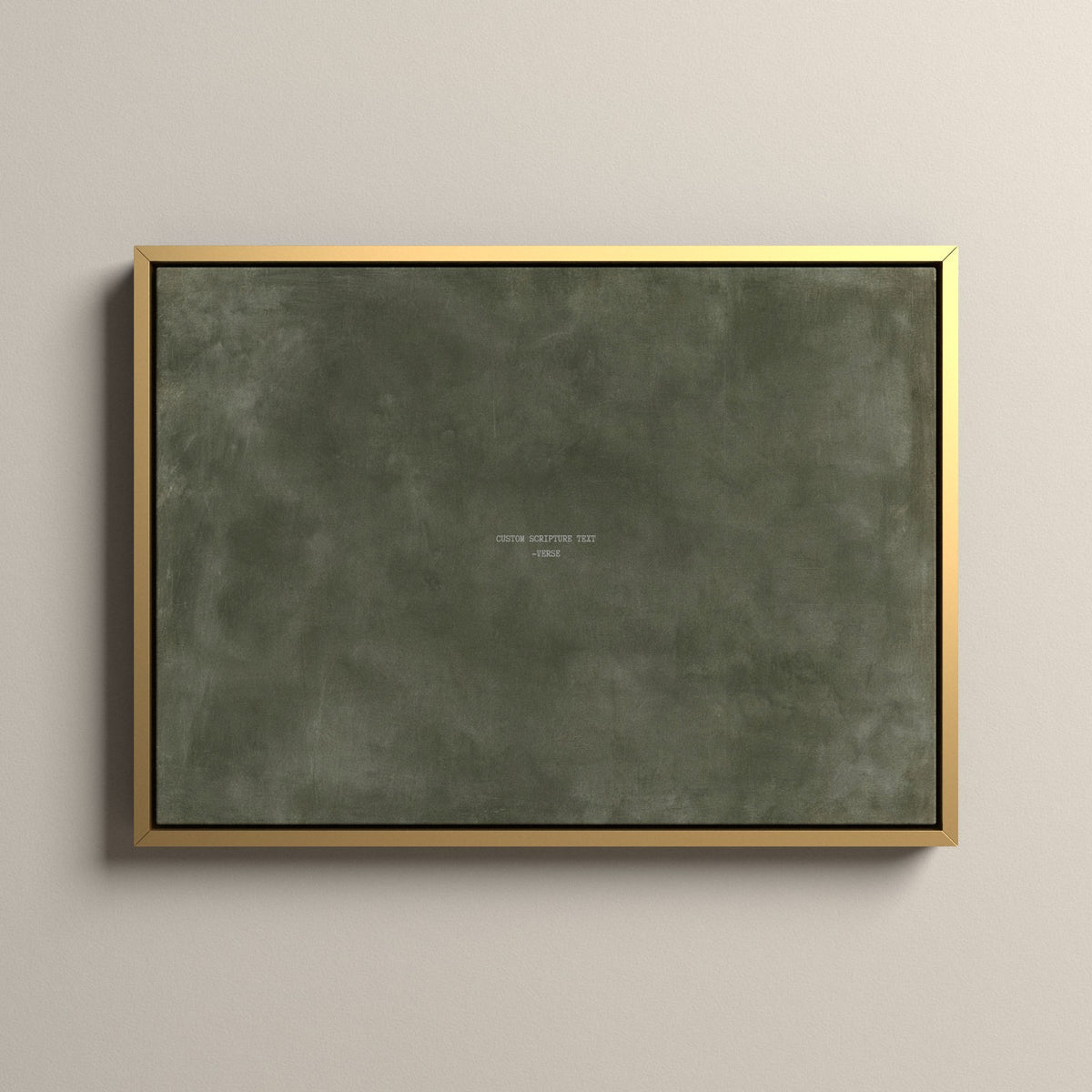Army Green Scripture canvas with your own verse in a gold floating frame