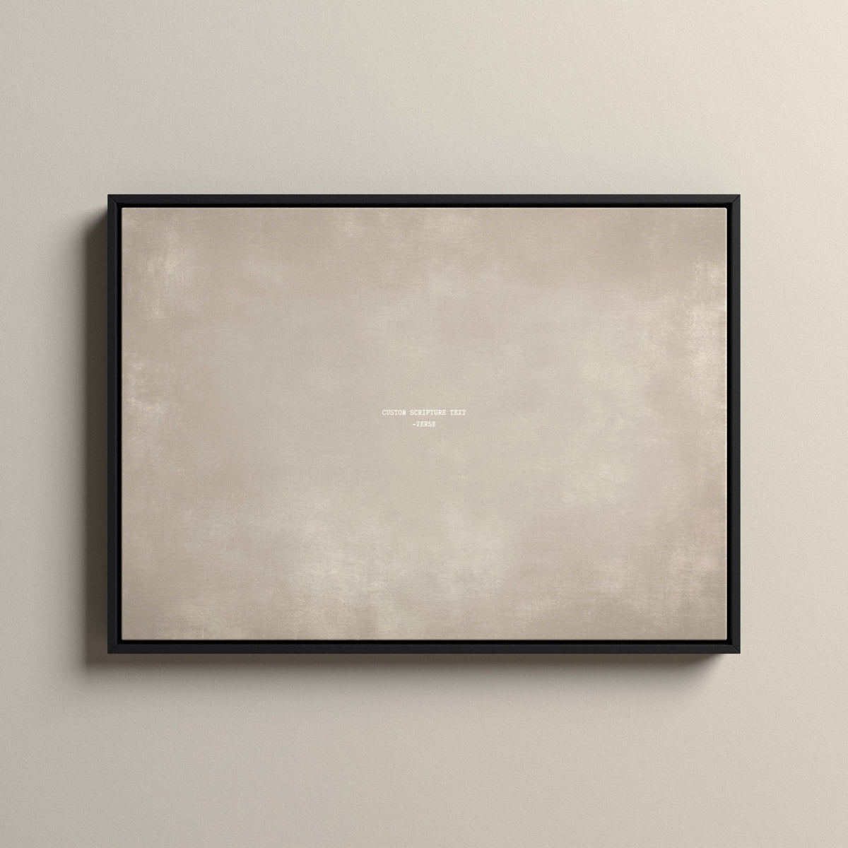 Cashmere Scripture canvas with your own verse in a black floating frame