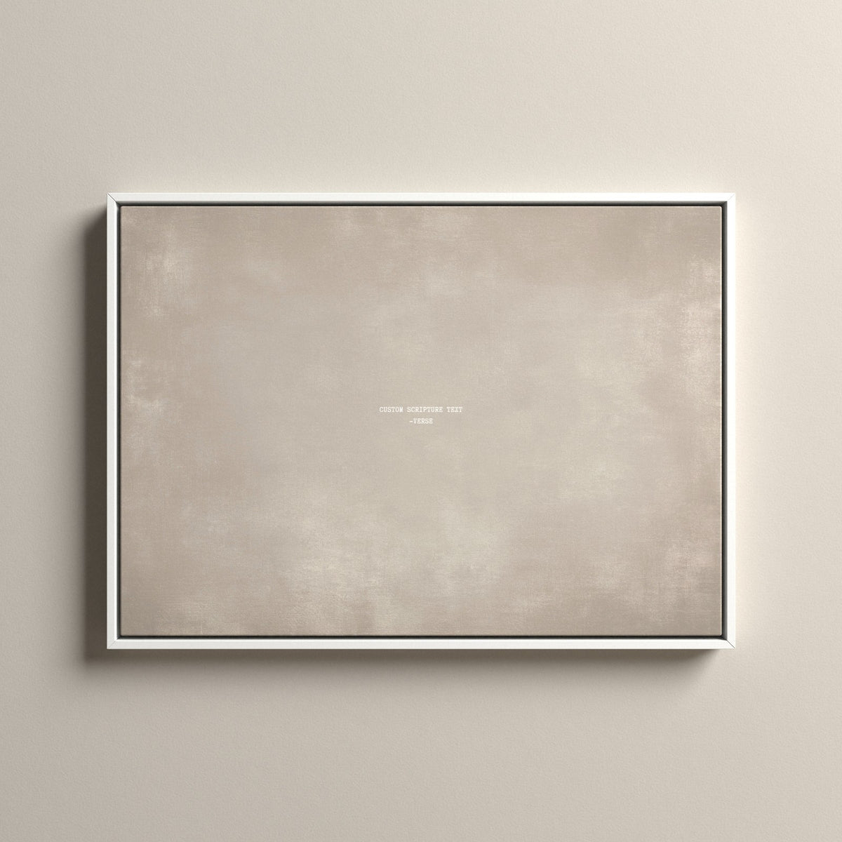 Cashmere Scripture canvas with your own verse in a white floating frame