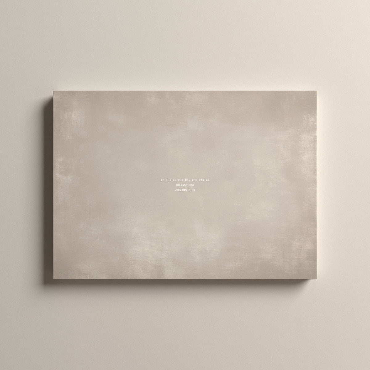 Cashmere Scripture canvas with Romans 8:31, unframed