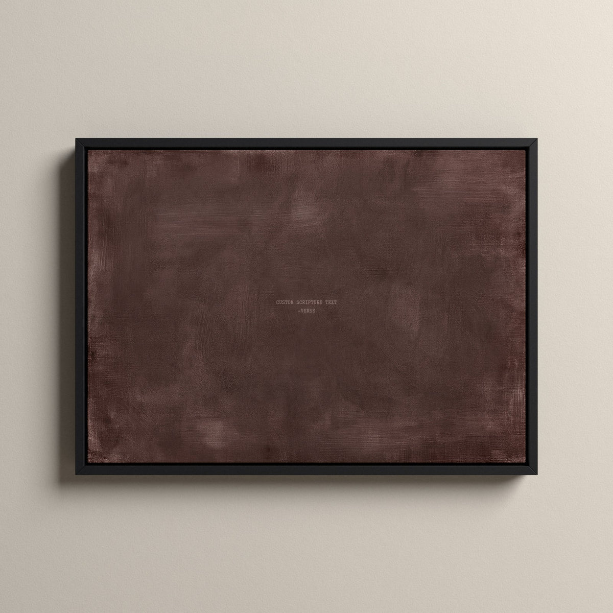 Deep Rose Scripture canvas with your own verse in a black floating frame