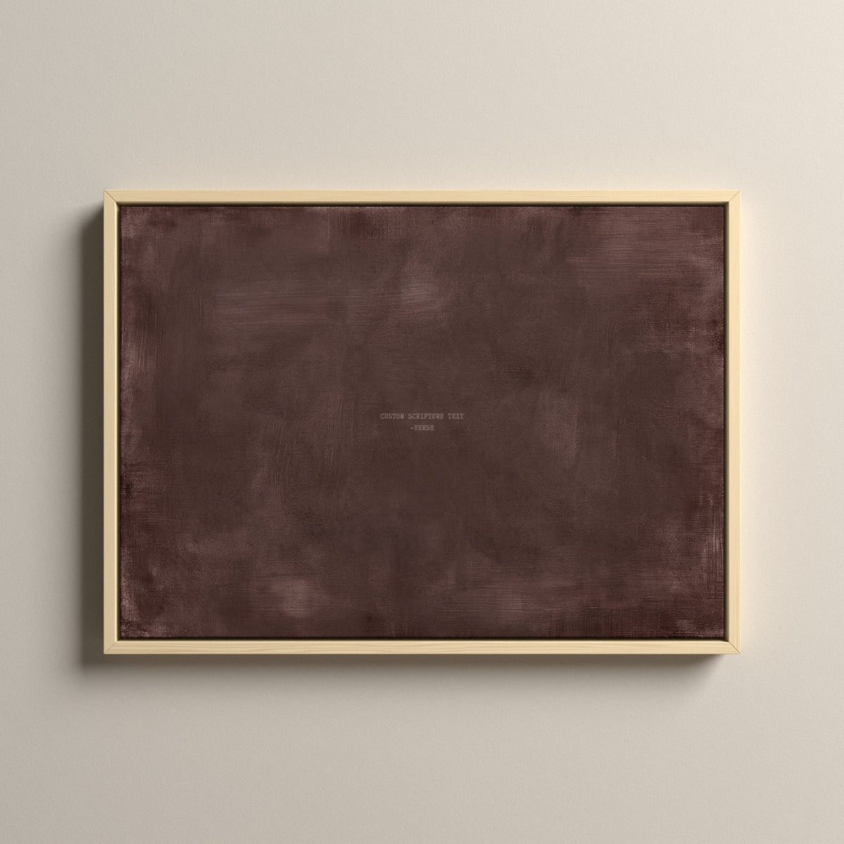 Deep Rose Scripture canvas with your own verse in a natural floating frame