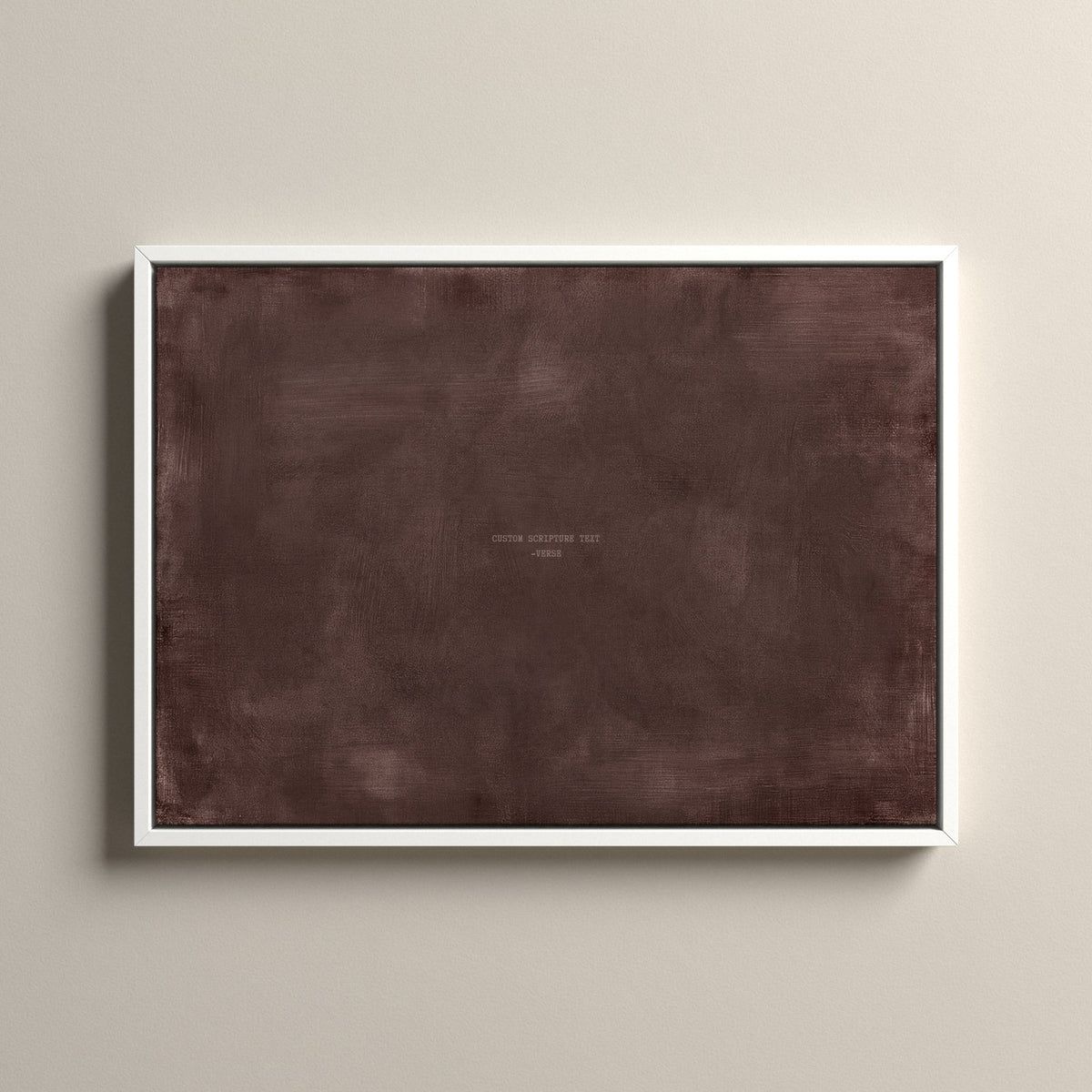 Deep Rose Scripture canvas with your own verse in a white floating frame