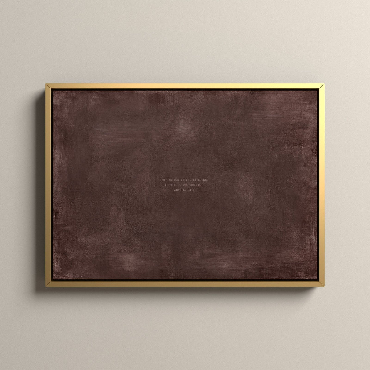 Deep Rose Scripture canvas with Joshua 24:15 in a gold floating frame