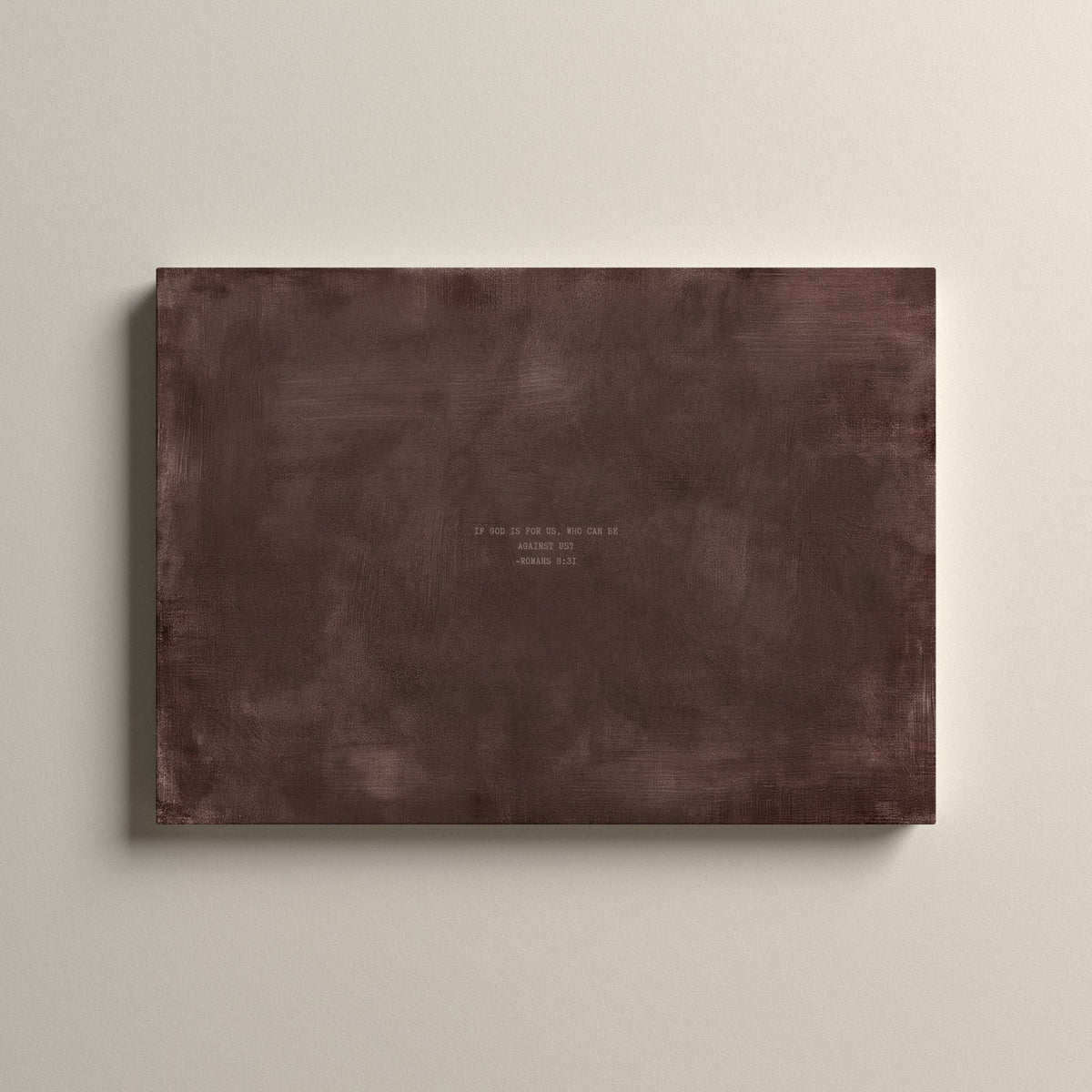 Deep Rose Scripture canvas with Romans 8:31, unframed