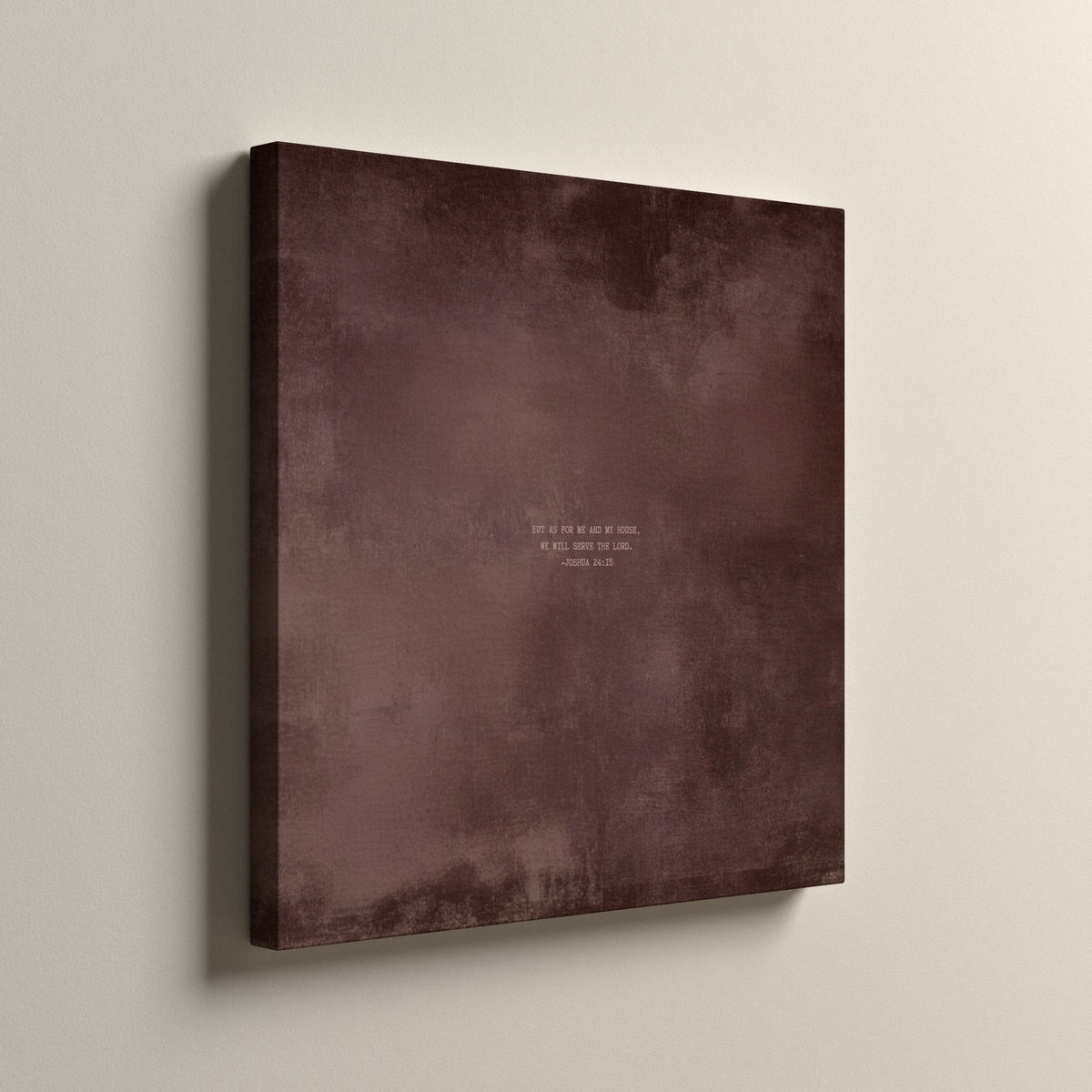 Dusty Mauve Scripture canvas, unframed, side view