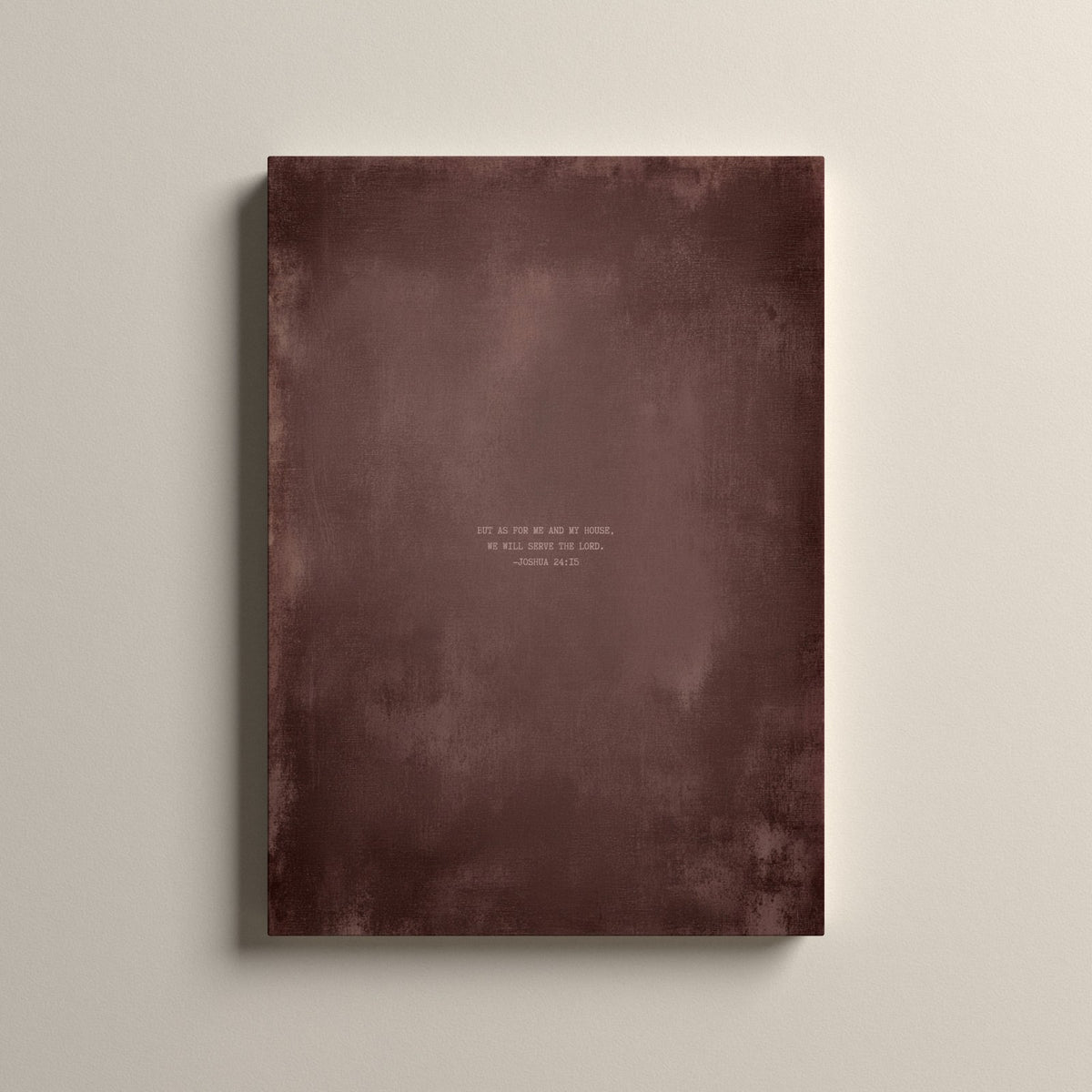 Dusty Mauve Scripture canvas with Joshua 24:15, unframed