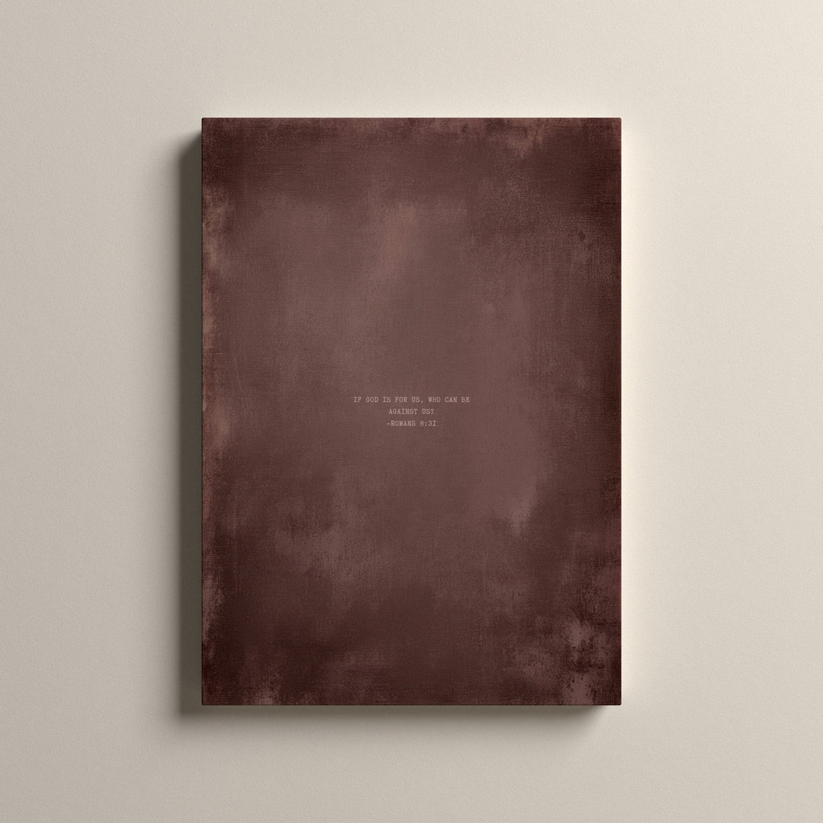 Dusty Mauve Scripture canvas with Romans 8:31, unframed