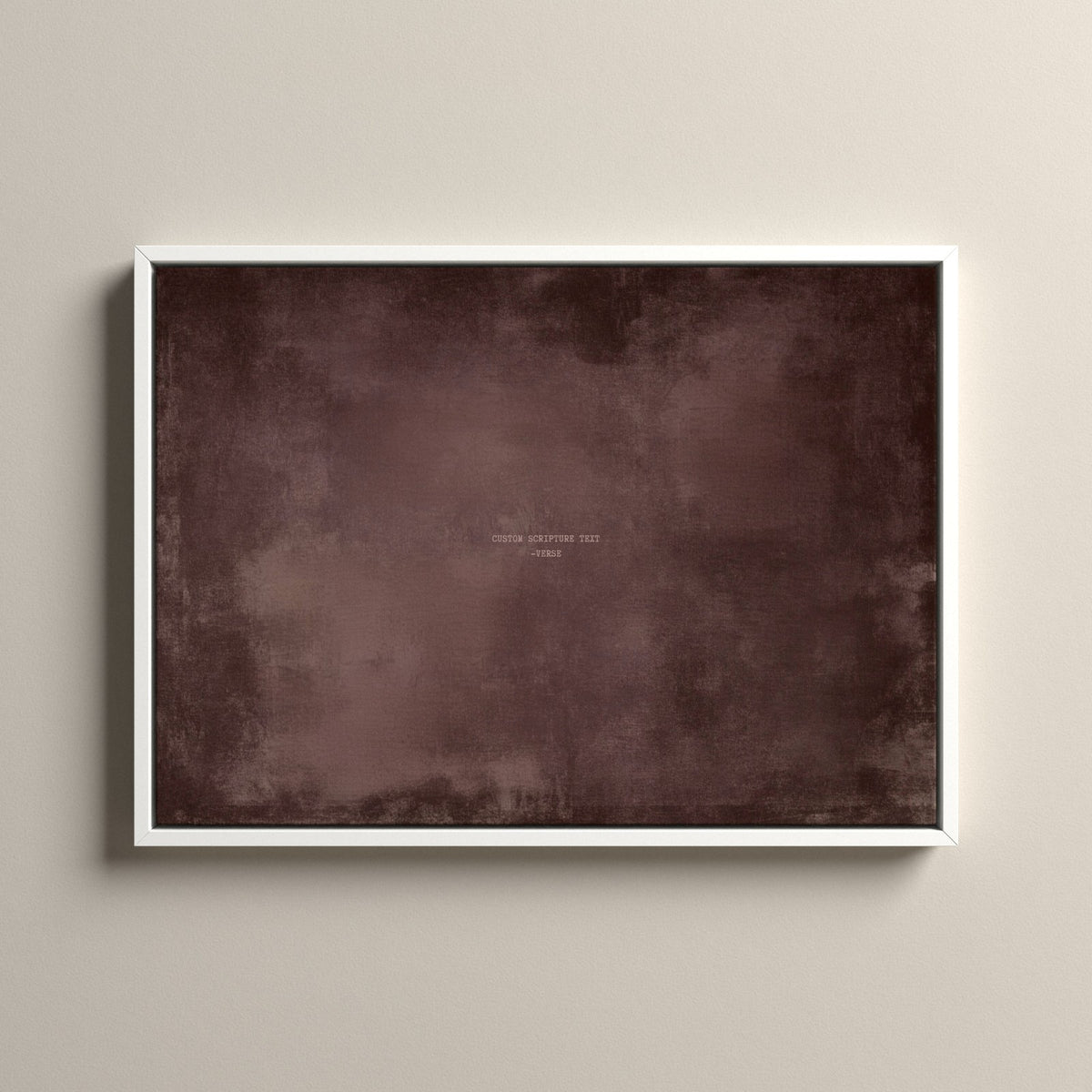 Dusty Mauve Scripture canvas with your own verse in a white floating frame