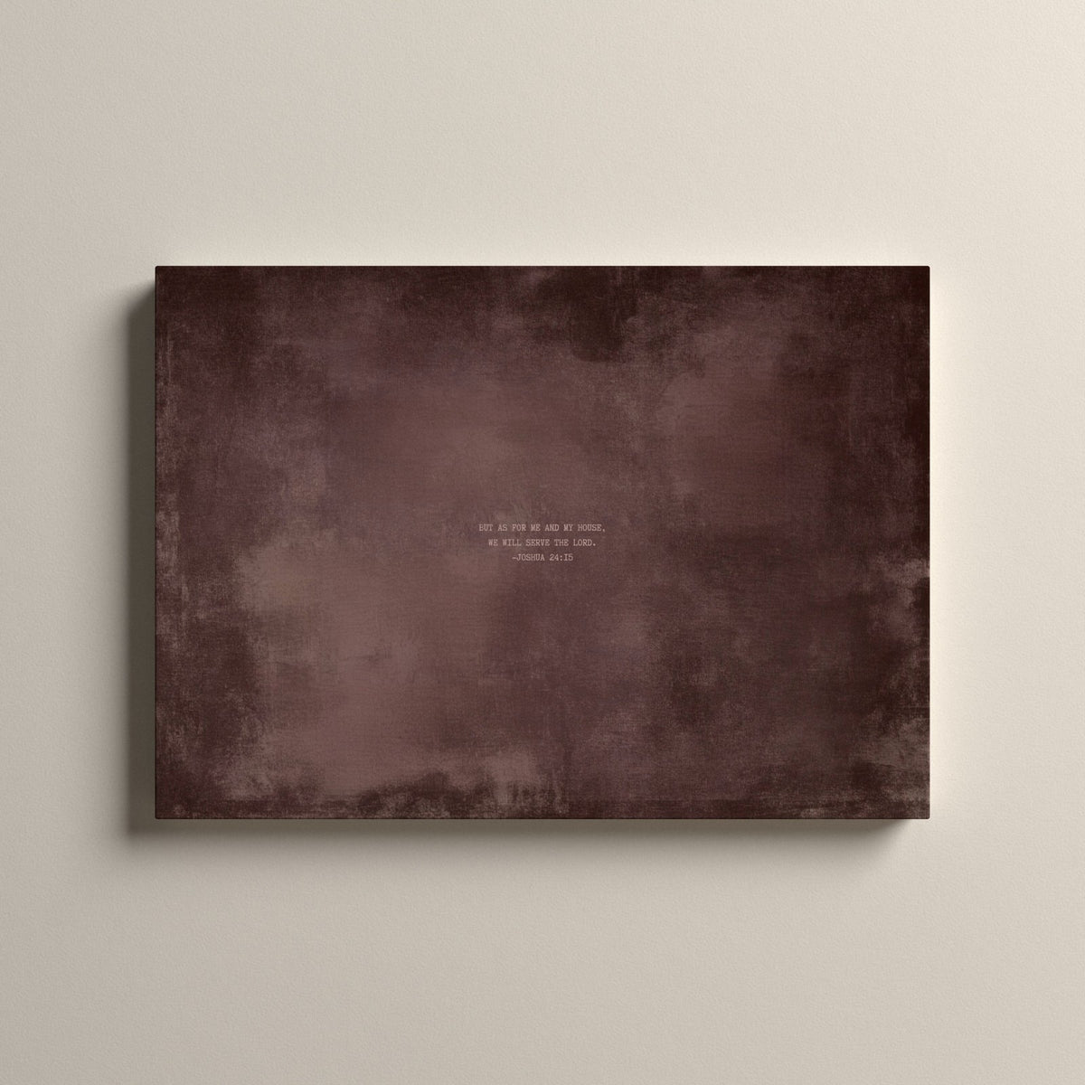 Dusty Mauve Scripture canvas with Joshua 24:15, unframed