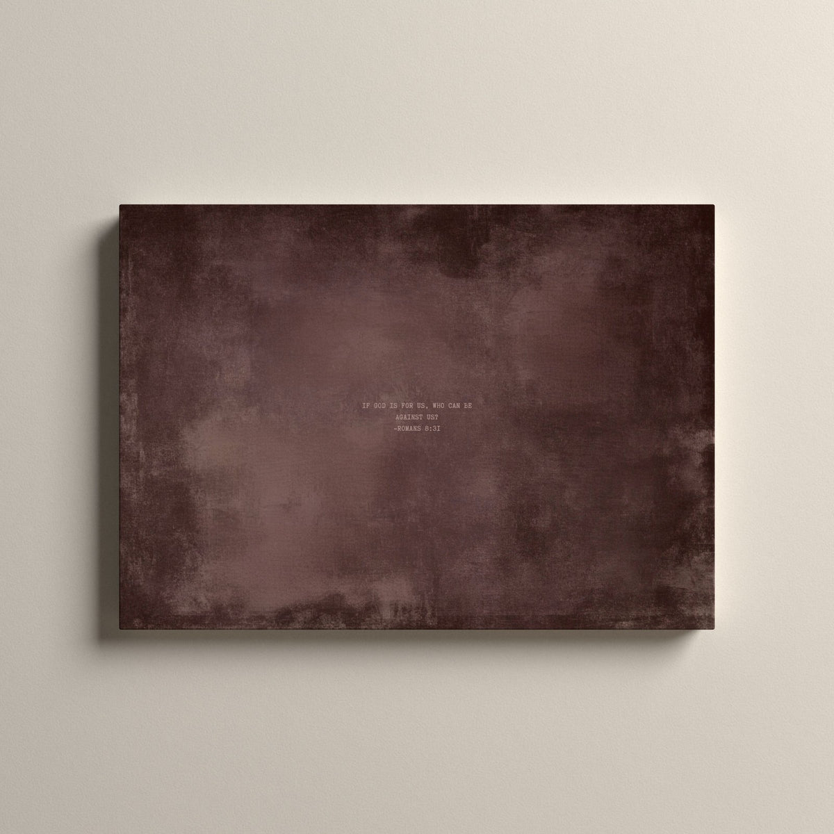 Dusty Mauve Scripture canvas with Romans 8:31, unframed
