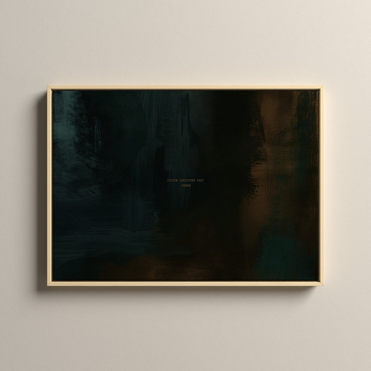 Moss Scripture canvas with your own verse in a natural floating frame