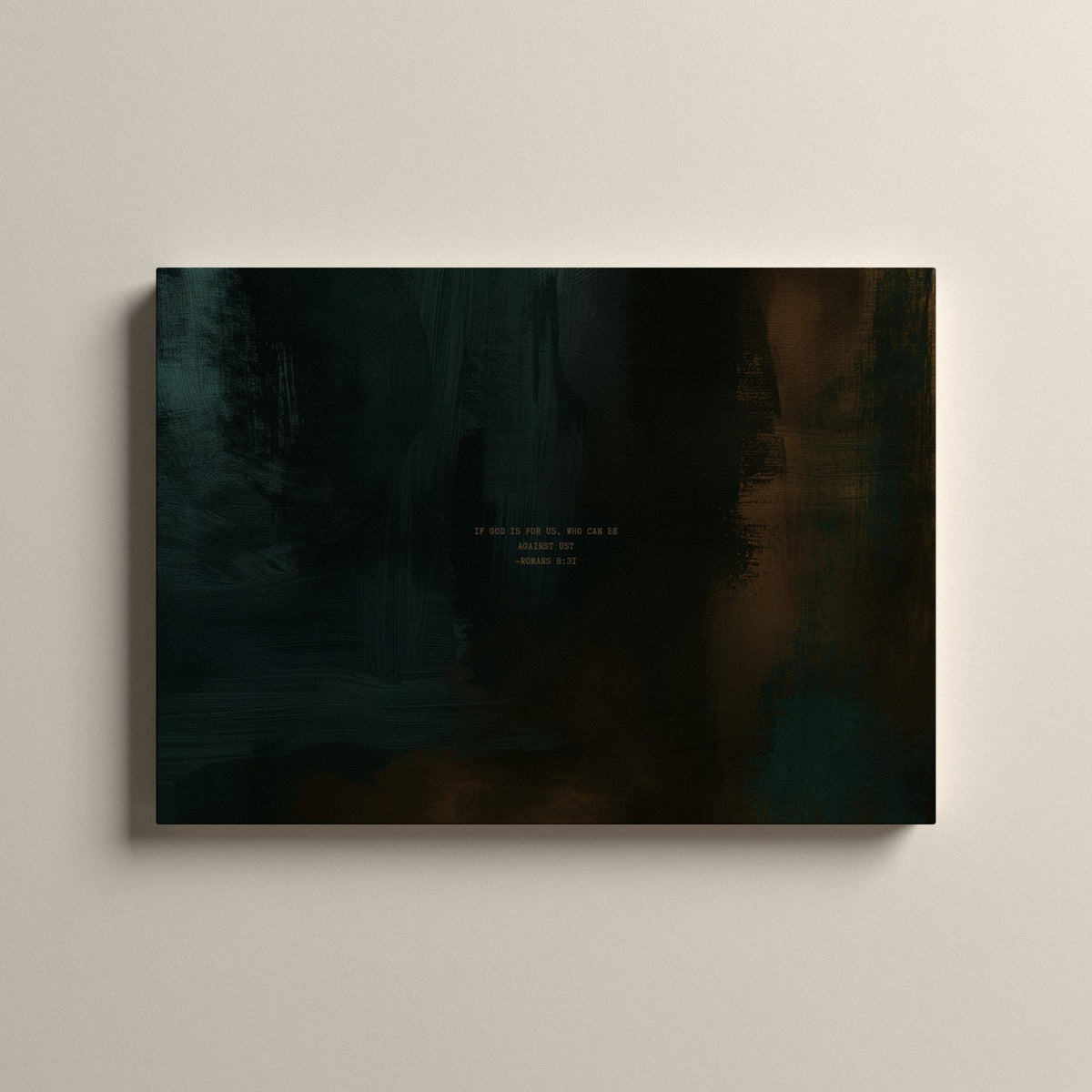 Moss Scripture canvas with Romans 8:31, unframed