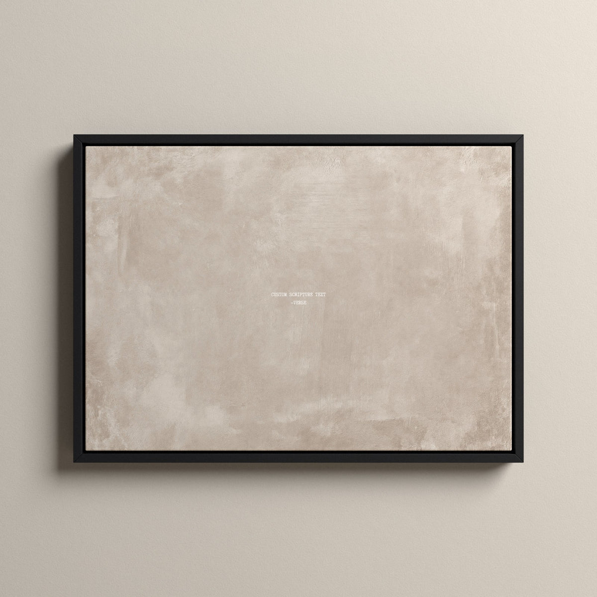 Oat Scripture canvas with your own verse in a black floating frame