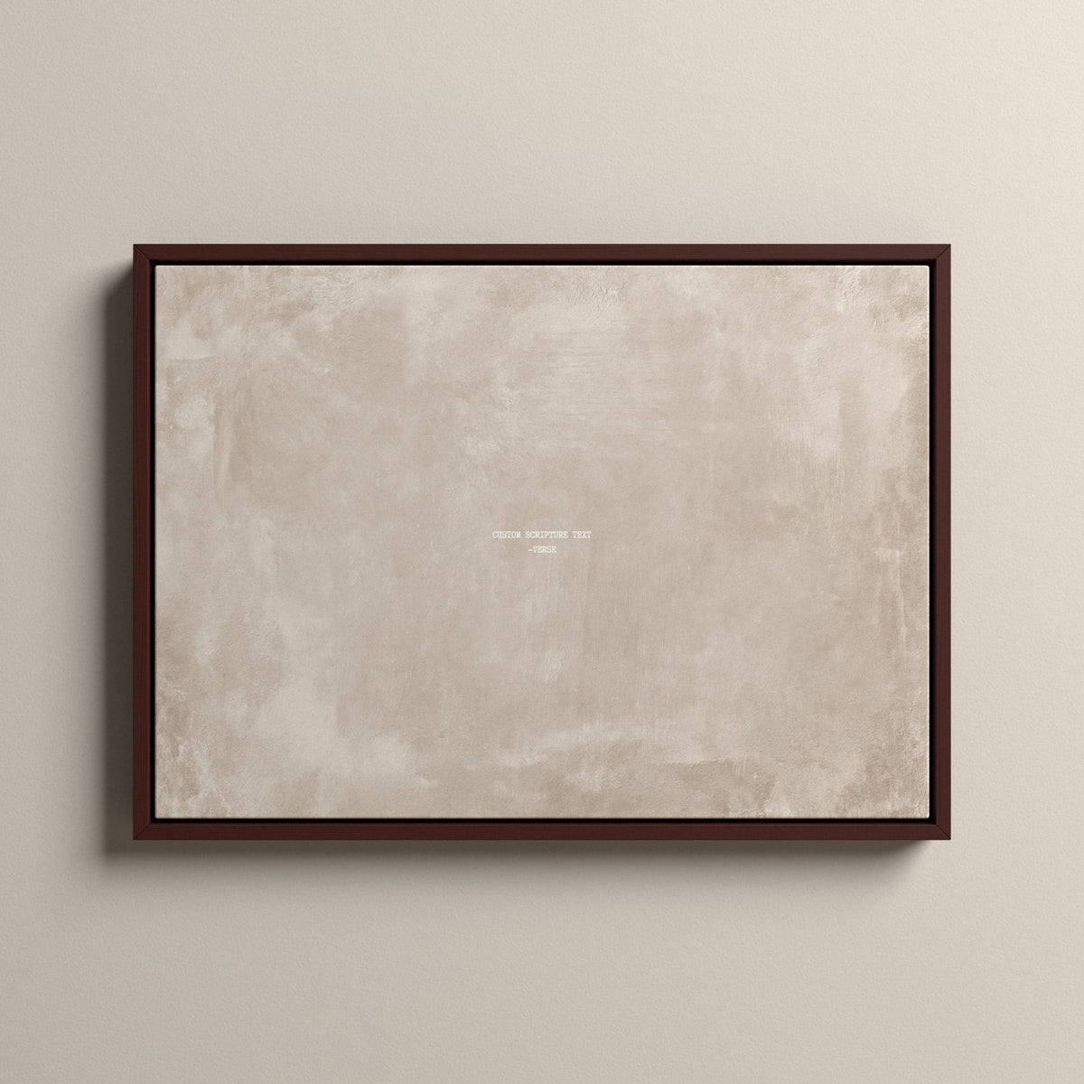 Oat Scripture canvas with your own verse in a walnut floating frame