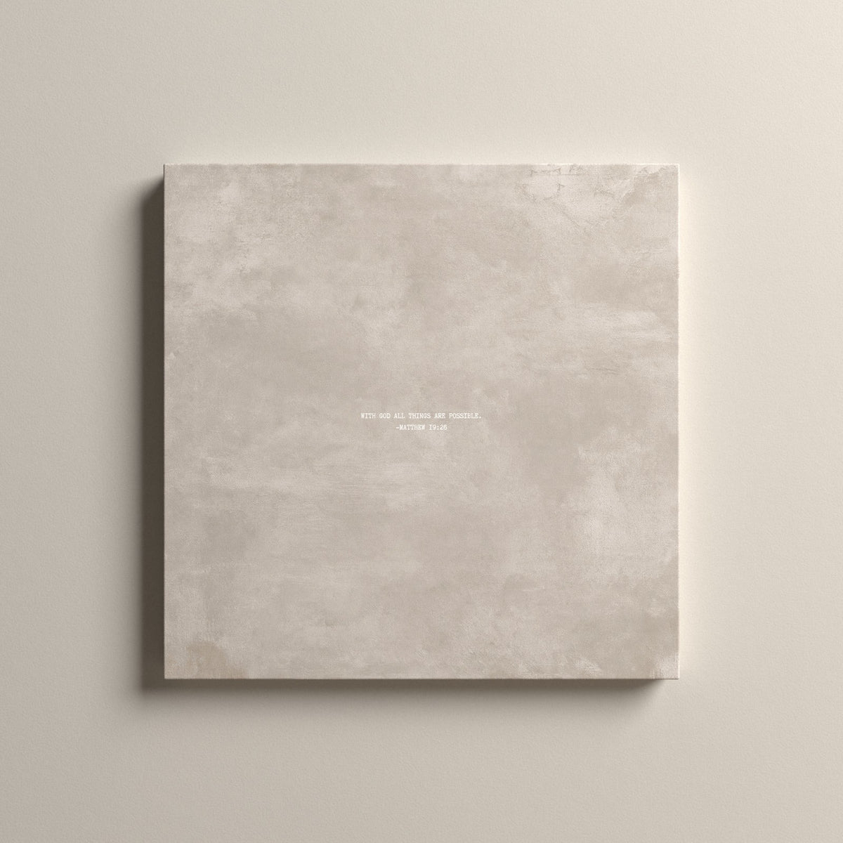 Oat Scripture canvas with Matthew 19:26, unframed