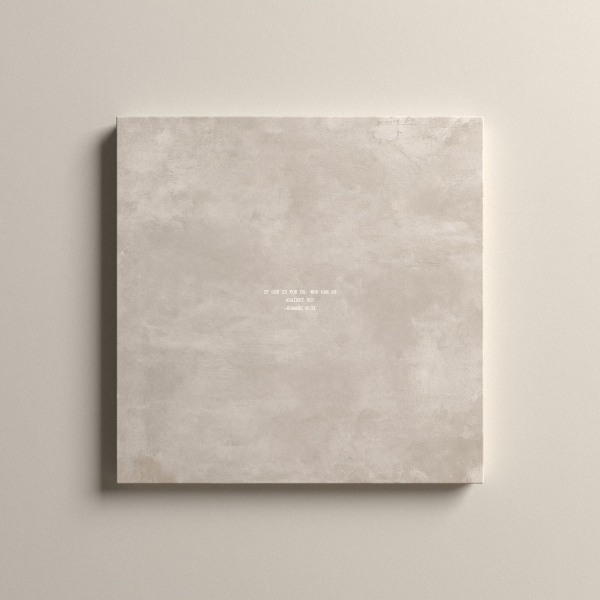 Oat Scripture canvas with Romans 8:31, unframed