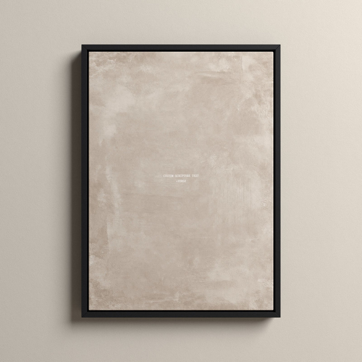 Oat Scripture canvas with your own verse in a black floating frame