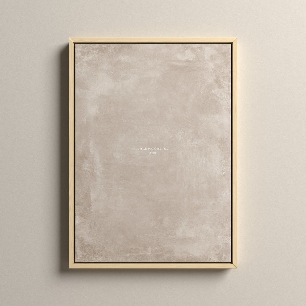 Oat Scripture canvas with your own verse in a natural floating frame