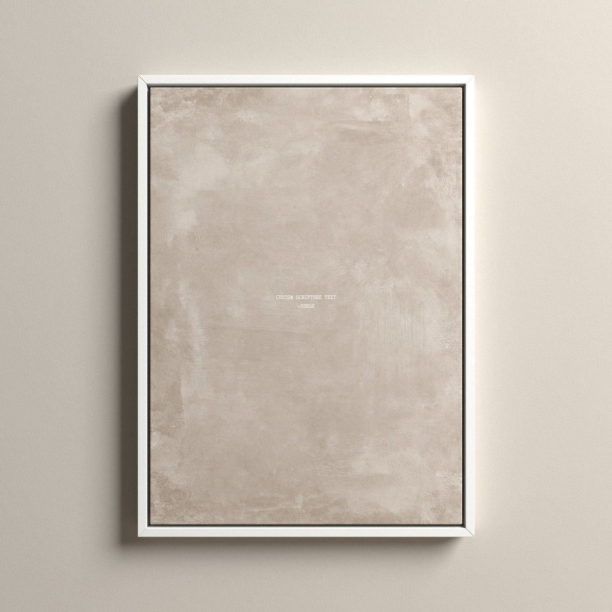 Oat Scripture canvas with your own verse in a white floating frame