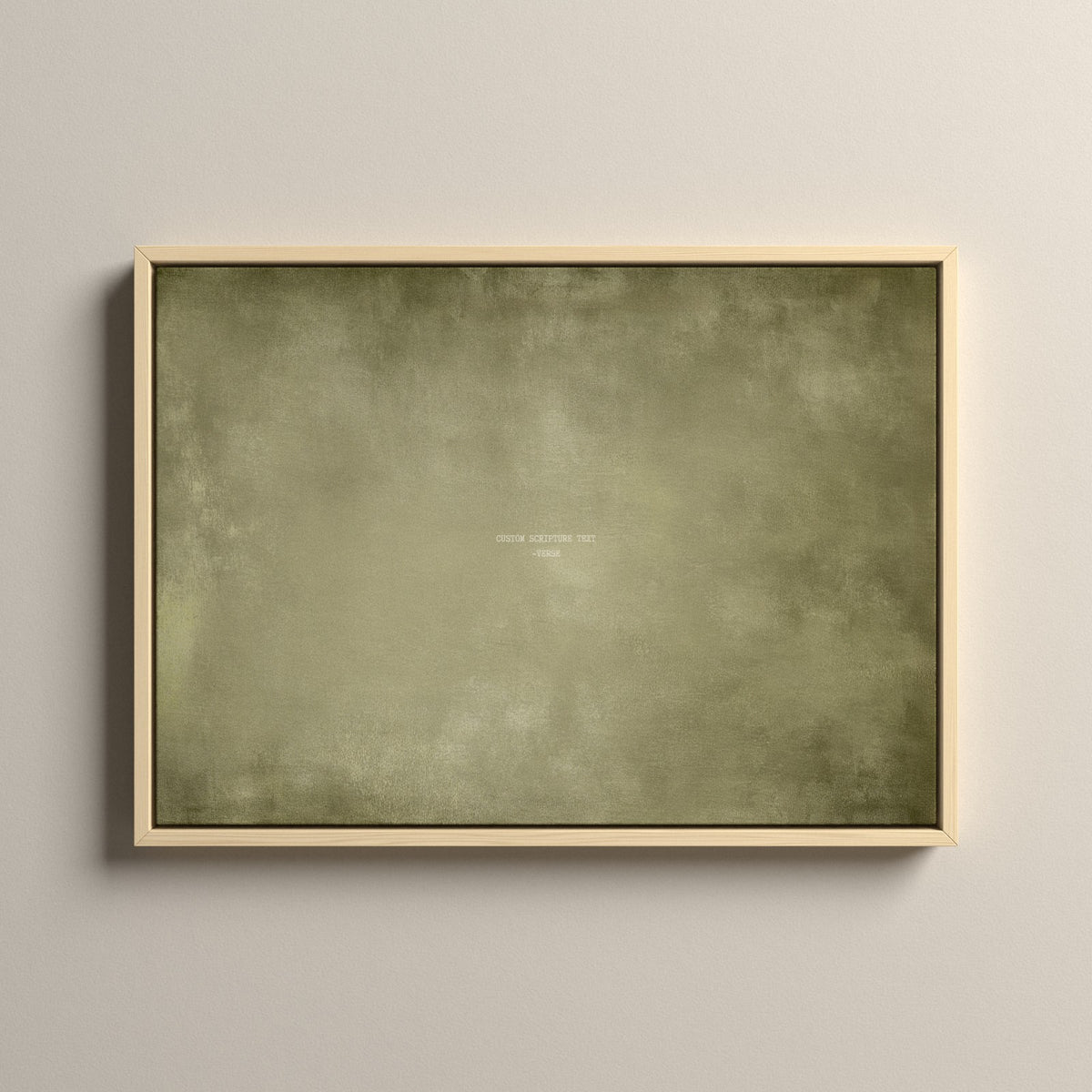 Olive Scripture canvas with your own verse in a natural floating frame