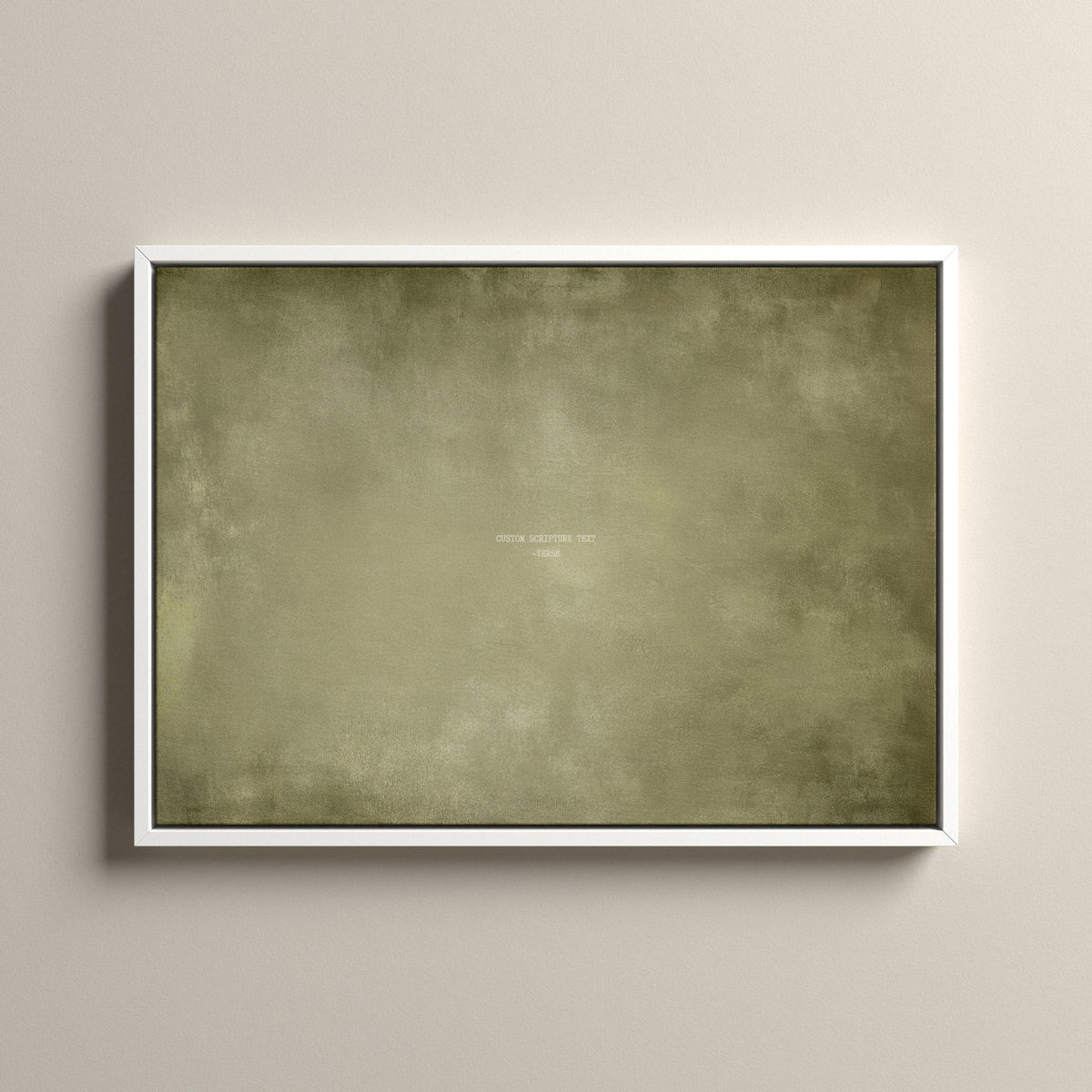 Olive Scripture canvas with your own verse in a white floating frame