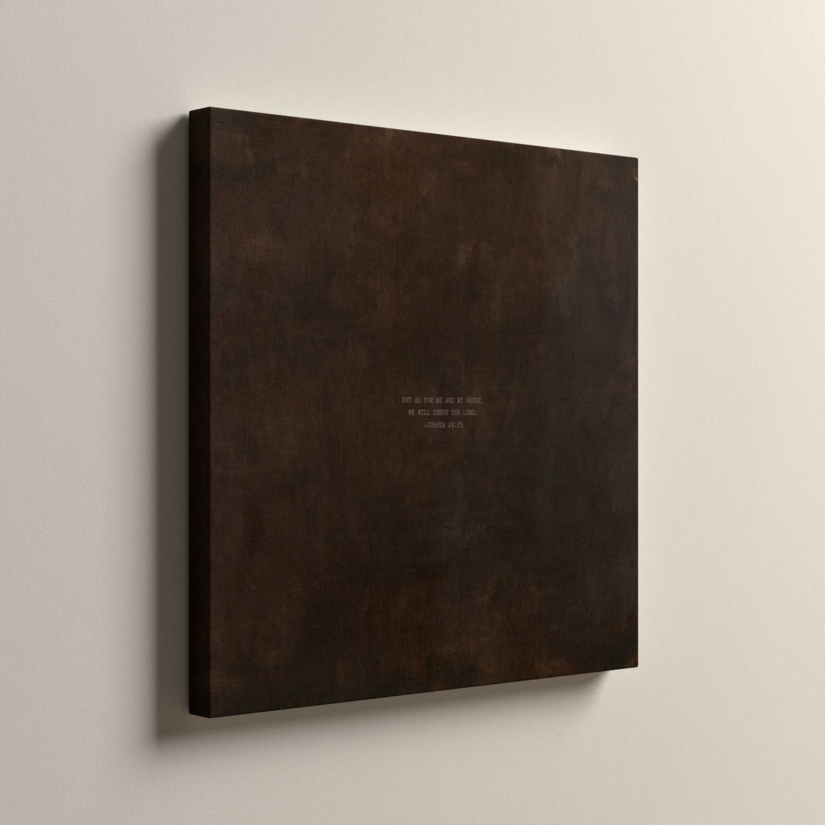 PATINA 01 Scripture canvas, unframed, side view