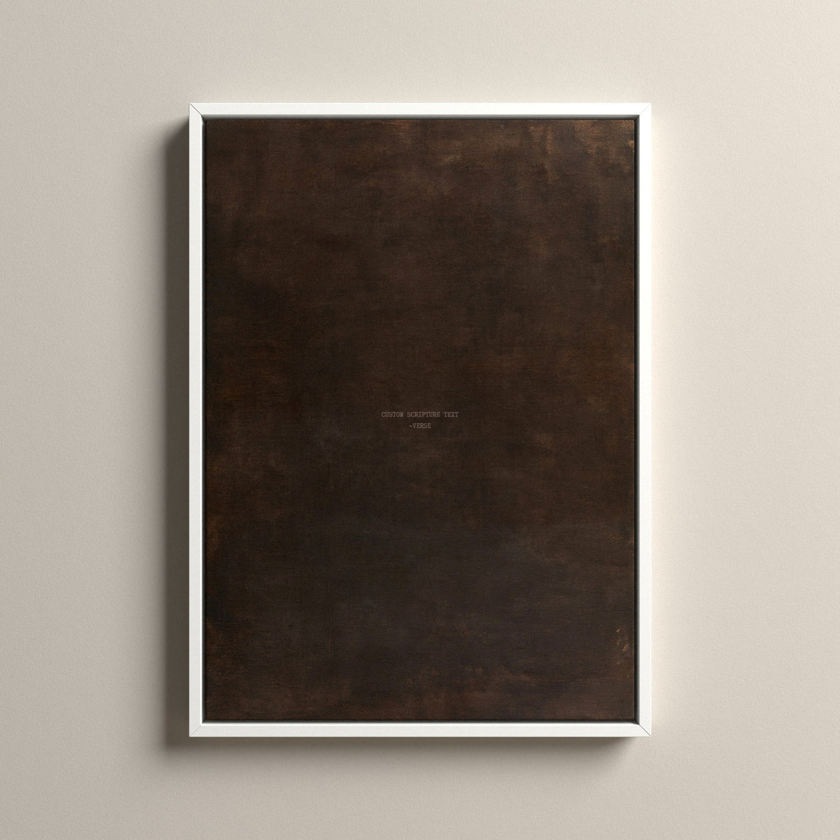 PATINA 01 Scripture canvas with your own verse in a white floating frame