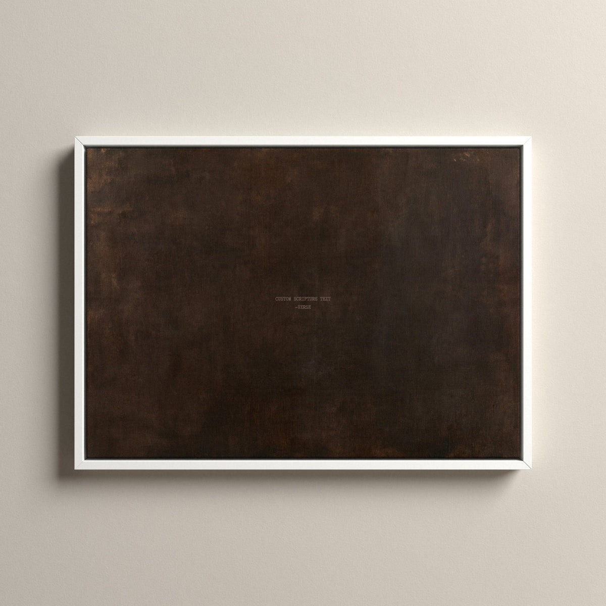 PATINA 01 Scripture canvas with your own verse in a white floating frame