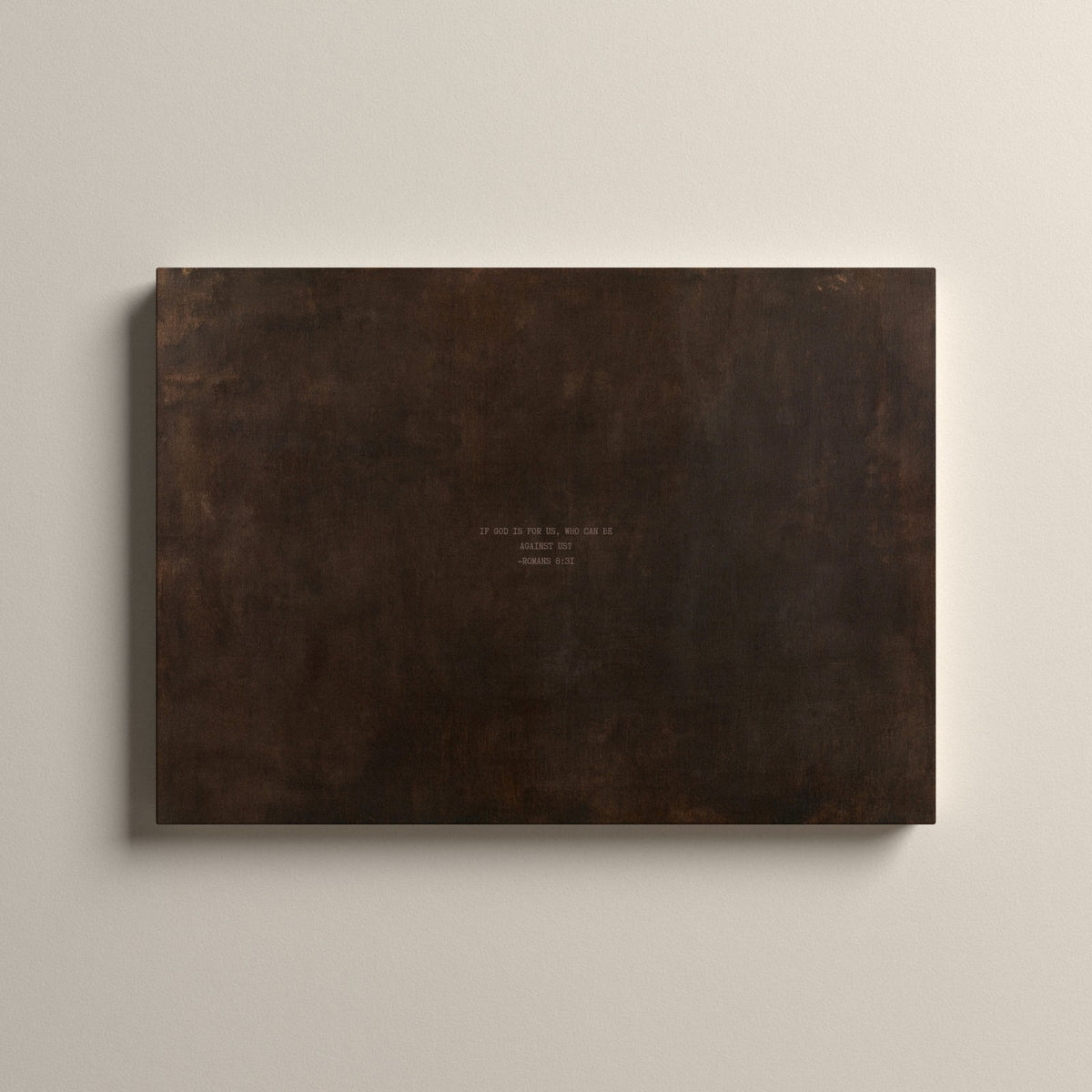 PATINA 01 Scripture canvas with Romans 8:31, unframed
