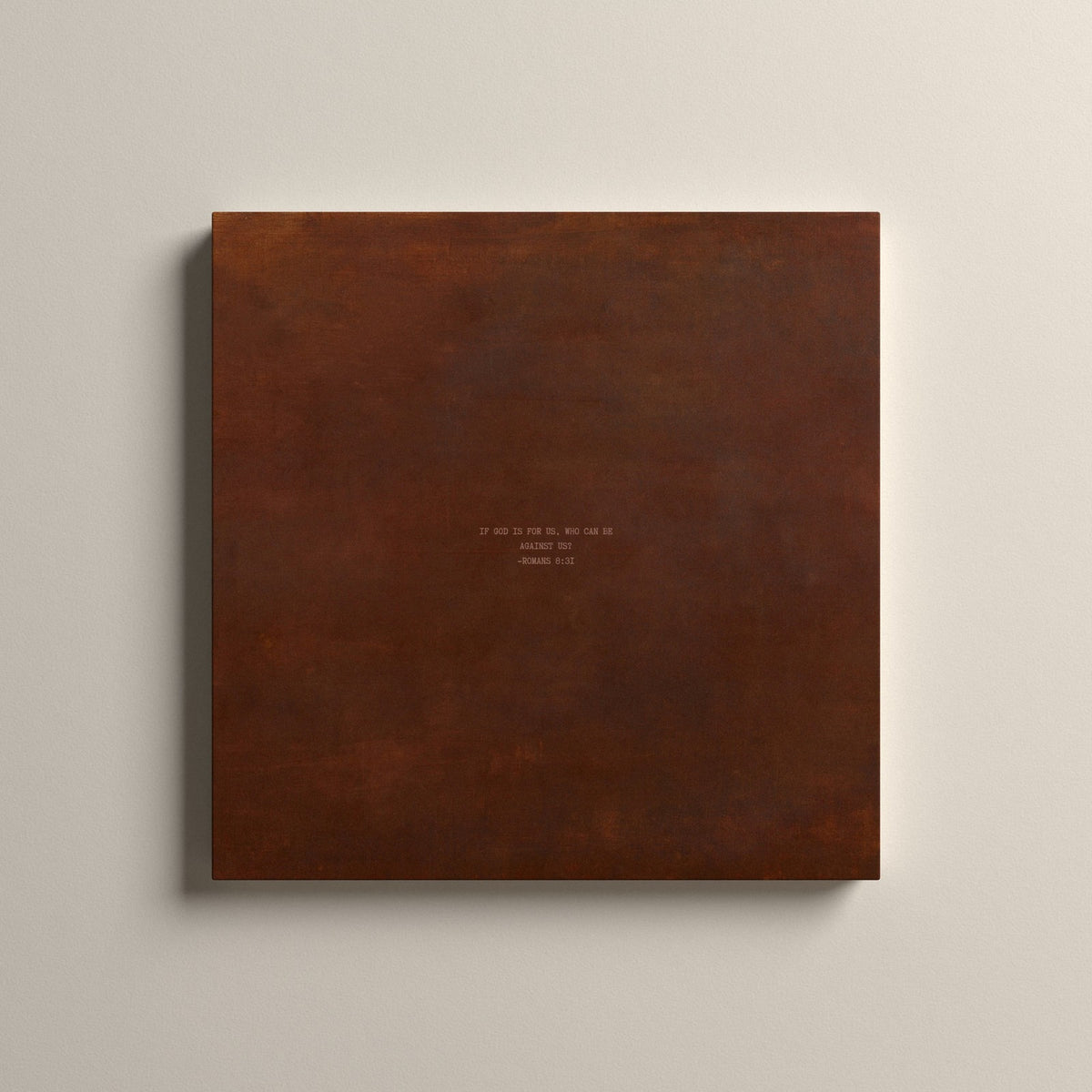 PATINA 02 Scripture canvas with Romans 8:31, unframed