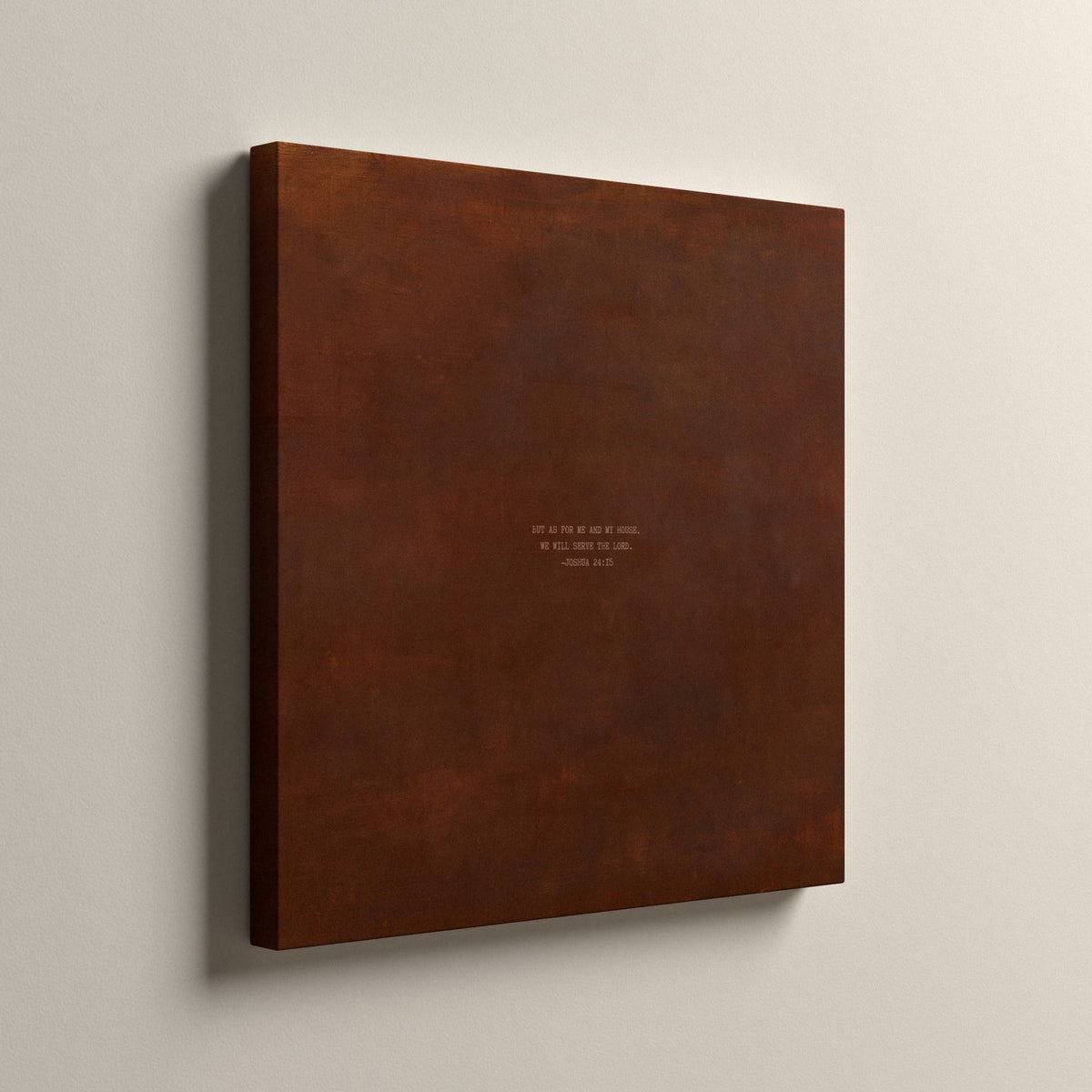 PATINA 02 Scripture canvas, unframed, side view