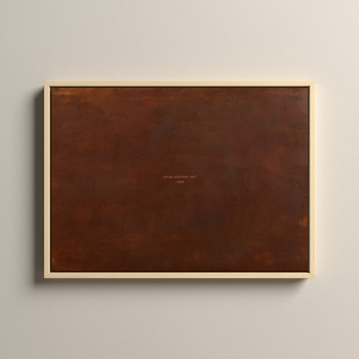 PATINA 02 Scripture canvas with your own verse in a natural floating frame
