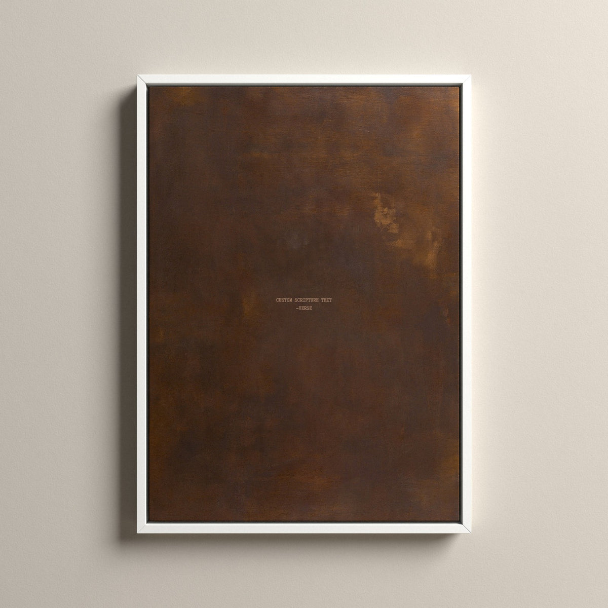 PATINA 03 Scripture canvas with your own verse in a white floating frame