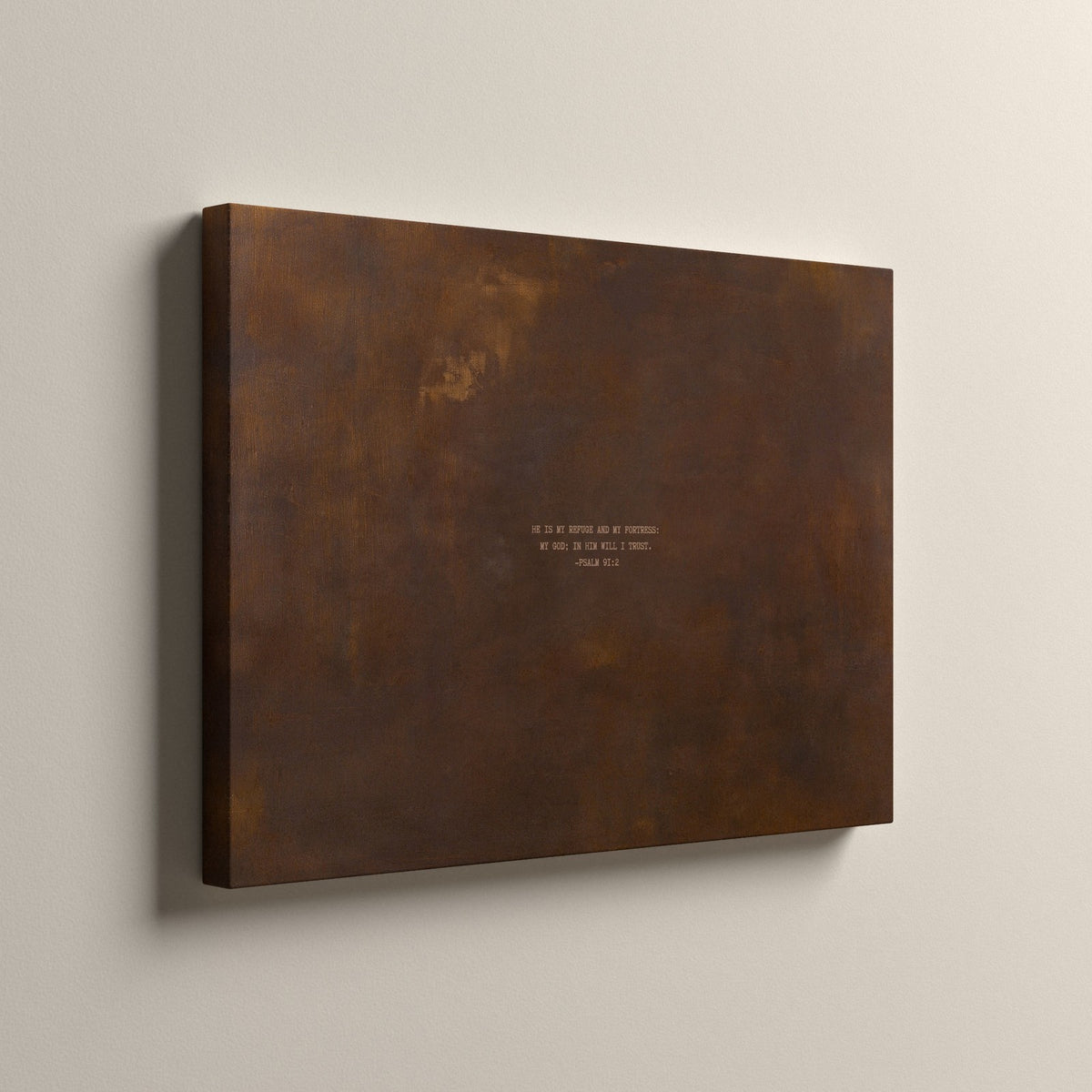 PATINA 03 Scripture canvas, unframed, side view