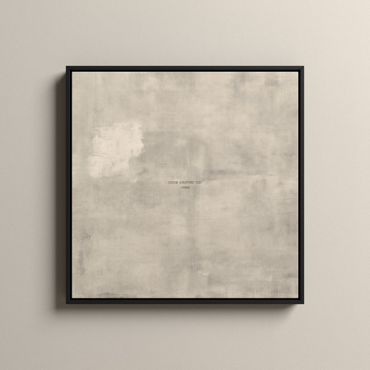 Patina 04 Scripture canvas with your own verse, in a black floating frame