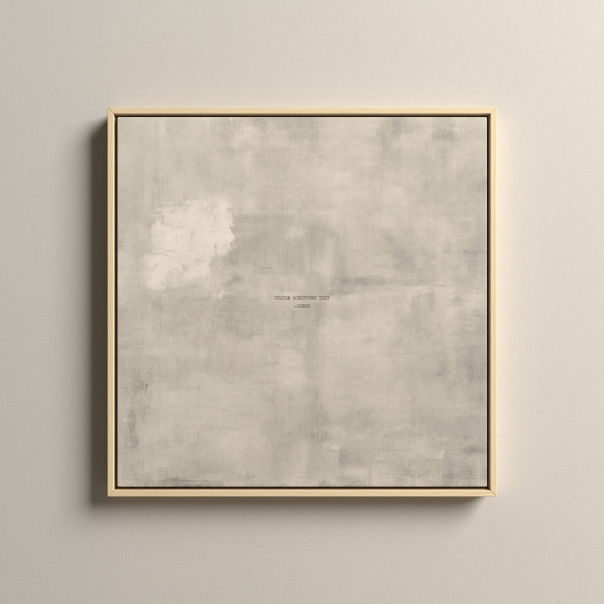 Patina 04 Scripture canvas with your own verse, in a natural floating frame