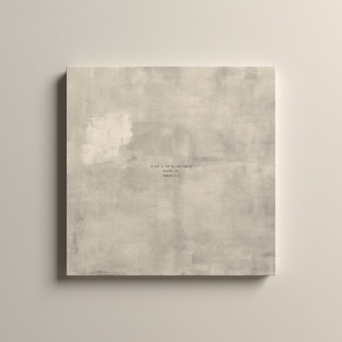 Patina 04 Scripture canvas with Romans 8:31, unframed