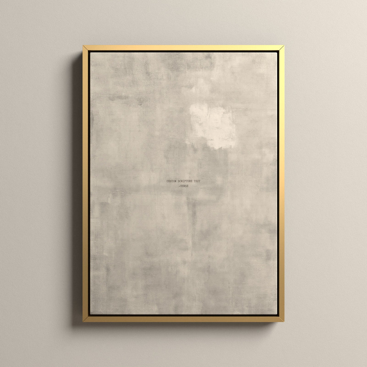 PATINA 04 Scripture canvas with your own verse in a gold floating frame