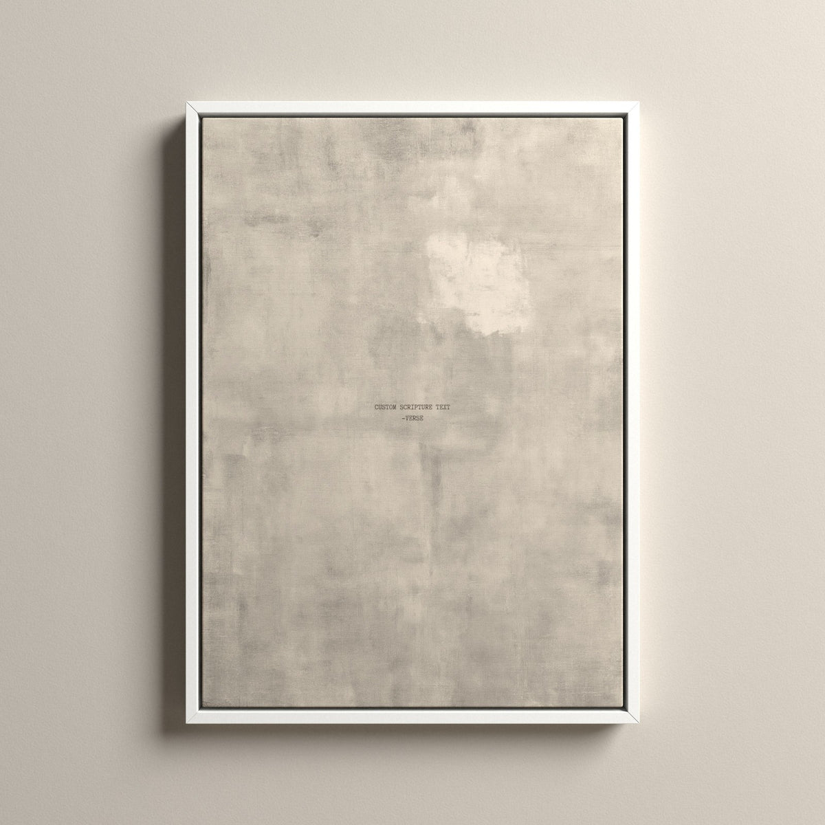 PATINA 04 Scripture canvas with your own verse in a white floating frame