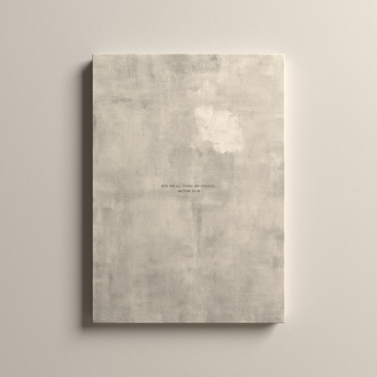 PATINA 04 Scripture canvas with Matthew 19:26, unframed