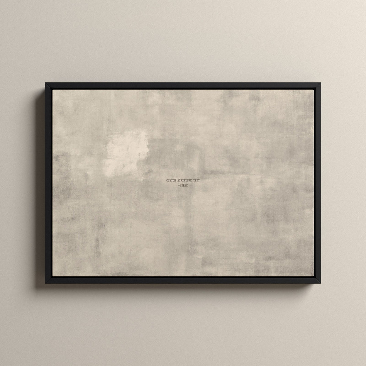 PATINA 04 Scripture canvas with your own verse in a black floating frame