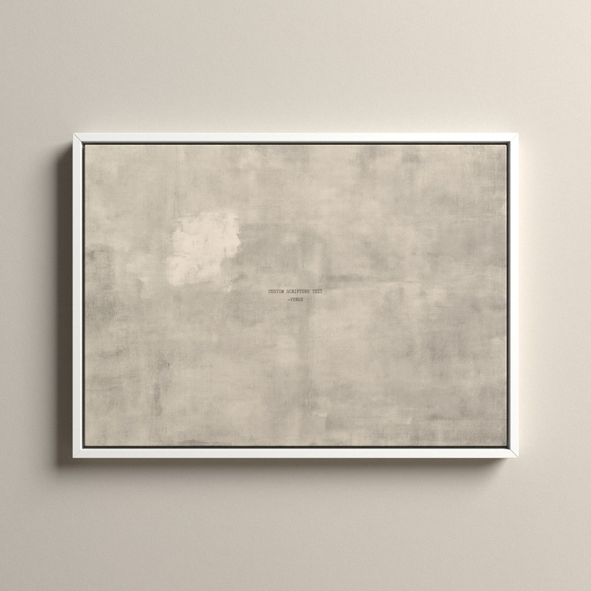 PATINA 04 Scripture canvas with your own verse in a white floating frame
