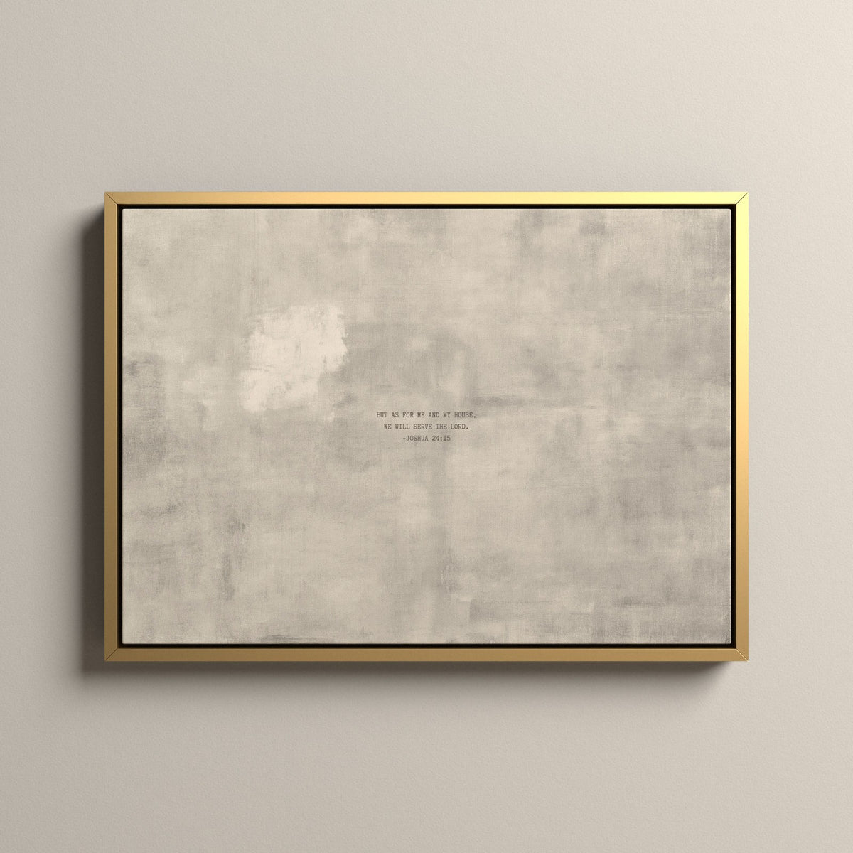 PATINA 04 Scripture canvas with Joshua 24:15 in a gold floating frame