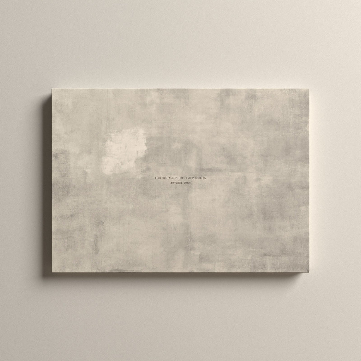 PATINA 04 Scripture canvas with Matthew 19:26, unframed
