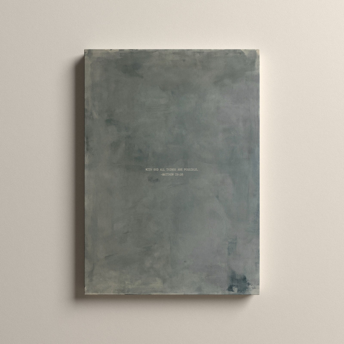 Zinc Scripture canvas with Matthew 19:26, unframed